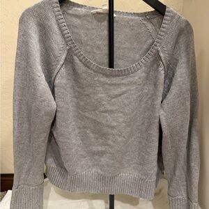 Athleta Gray Crop Long Sleeve Wool Blend Sweater Large